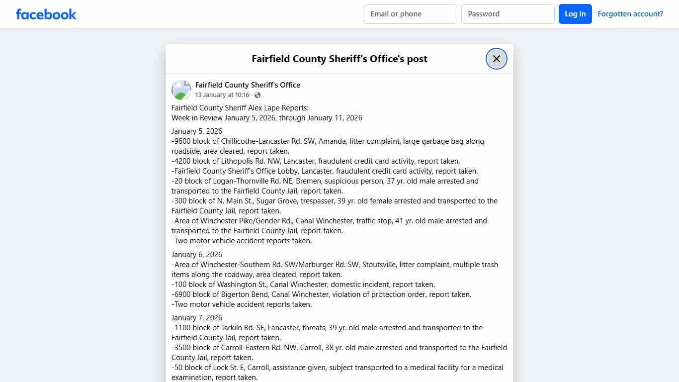 Fairfield County... - Fairfield County Sheriff's Office Facebook